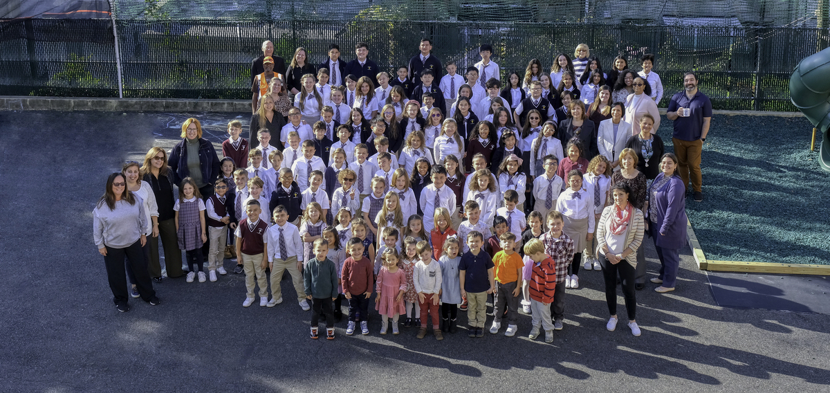The whole school gathered together